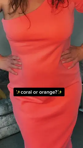 ✨either way it’s 🔥🔥✨ #ithinkivejustmadeahashtag #fyp #fypシ #neondress  #orangecoral #whatcolourisit #sidesplit #oneshoulderdress 