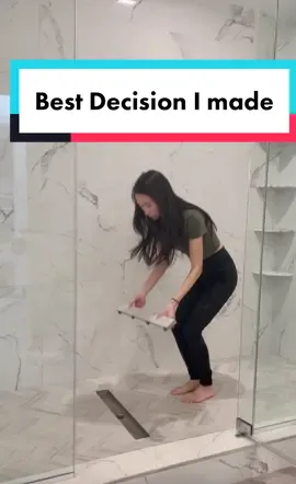 Choosing the Tile-in Linear Shower Drain was the best decision ever!  I paid $60 for the drain and you can find the link to it under my bio. What do you think?  #bathroomdesign #interiordesign #showerdesign #showerremodel #bathroominspo  