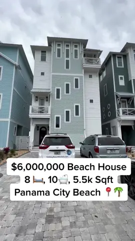 $6,000,000 Beach House here in Panama City Beach, FL☀️🌊🌴 Who would you live here with? #beach #mansion #houseoftiktok #housetour #fyp #realestate #panamacitybeach #Lifestyle #asset 