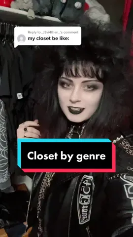 Replying to @_l3vi4than_ #bandshirts #closet #goth #metalhead #concertshirts #blackwardrobe #tradgoth #blackcloset 