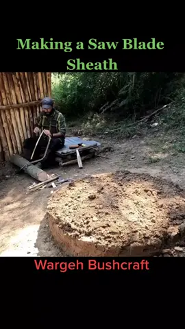Making a saw blade sheath #saw #howto #blade #sheath #wargehbushcraft  #camping #bushcraft #dog #malinois #DIY #asmr #nature #forest