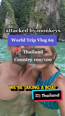 never thought I'd see so many mokeys drinking soda 🤣🥤🙈 #100countries #monkeys #travelcouples #worldtrip #couples #thailand #phiphiisland #dailyvlog 