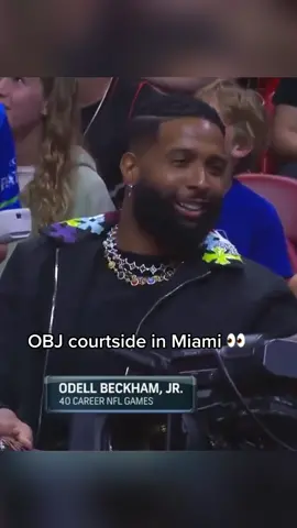 OBJ was spotted courtside at the Heat game last night 👀 (via @NBA) #miamiheat #NBA #nfl #obj 