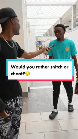 would you rather snitch or cheat?😳 #publicinterview #interview 