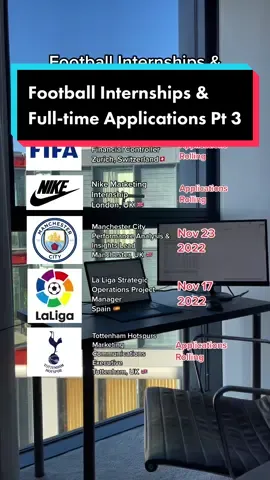 Football internships and full-time jobs (Pt. 3)