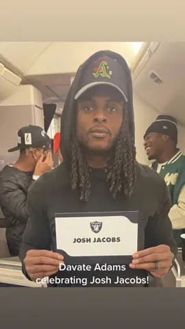 #davanteadams celebrating #joshjacobs on the plane after the #raiders win this weekend! #raidernation #justwinbaby #nfl #nflfootball #nflnews #fyp 