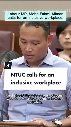 Following the repeal of Section 377A, Labour MP Mohd Fahmi Aliman calls on the government to set guidelines for employers to create inclusive workplaces, one that doesn't discriminate based on personal beliefs and identity.  #sgpolitics #sgtiktok #fypsg #discriminationawareness #377arepealed 