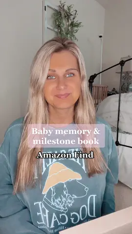 Such a sweet way to document your little ones milestones 🤍🥹 #amazonbabyfind #milestonesbook #babymemorybook #newmom 