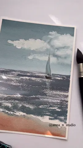 Another seascape coming your way ⛵️🌊 DM through instagram if you like to purchase any of my paintings  #seaaesthetic #sea #seascapes #seascapeartist #sail