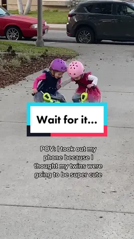 Wait for it… #twins #twinsisters #girlfight #siblingrivalry @Cooghi bike 