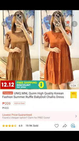 Dress na sobrang confy ba ang hanap mo? branded at murang mura lang pabudol kana din 🥰 click yellow basket and add to cart na #uniq.mnl #dress 