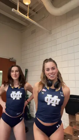 do we look good Mr. Armstrong??? @alexandra.chlumsky #notredame #trackandfield #polevault #meetday #kisses 