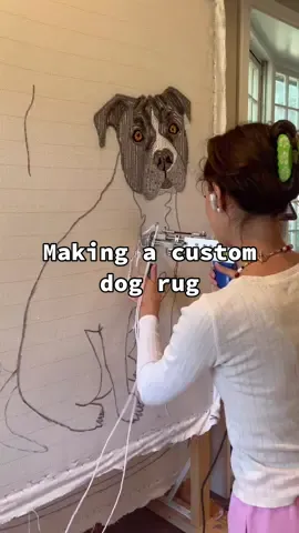My first dog rug I’ve ever made 🥹 what should I make next? #rugtiktok #tufting #dog #DIY 