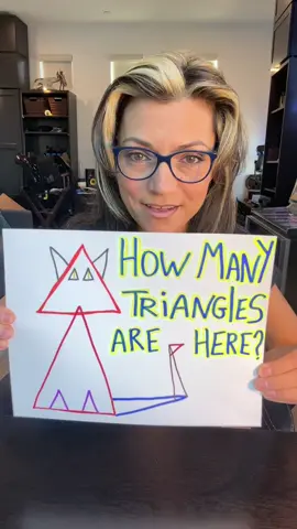 How many do you see 🔺◀️🔻🔼🔺 #brainteaser #triangles #cat