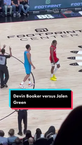 Devin Booker versus Jalen Green was a fun matchup tonight. Booker continued his insane scoring streak, dropping 41 tonight, which makes it three consecutive games of 40 points or more. But, Jalen Green and the young Rockets squeaked by with a win in Phoenix, 122-121. Wish I would have filmed the fourth quarter, but my phone unfortunately died. Green finished with 30 points. #fyp #foryou #NBA #xyzbca 