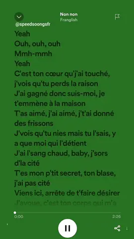 franglish - non non #speedsongs #speedsong #speedsongfr #speedup #frenchsong #fy #fyp #fypシ #viral #pourtoi #rap #rapfr #franglish 