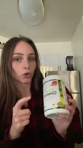 Excited that #1 it tastes good and #2 it might help with my bloating so stay tuned #greenspowders #affordablehealthyfood #bloatingtips #zahlergreens 