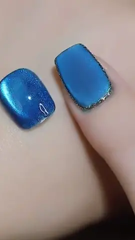 Blue ice translucent jelly gel +cat eye gel,this color looks very advanced #nails #nailart #nailtutorial #nailtech #diynails #nailedit #diynailsathome #nailssalon #nailspolish #naildesigns 