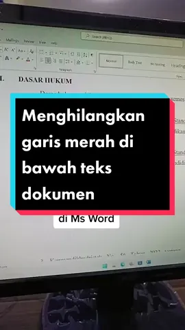 Menghilangkan garis merah di bawah teks dokumen ms word #mswordtutorial #tipsandtricks #tipsbuatkamu #office365 