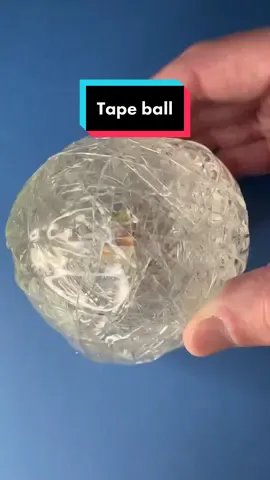 Clear tape ball with colored center. #nickpainting #tapeball #tape #satisfying 