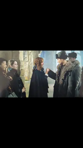 Replying to @patchup_   Ravenclaw girl with Gryffindor and Slytherin buddies get asked for a date by Durmstrang boy while Harry and Ron watch how it's done  #harrypotter #cutscene #triwizardtournament #durmstrangboys #rizz #deletedsceneharrypotter 