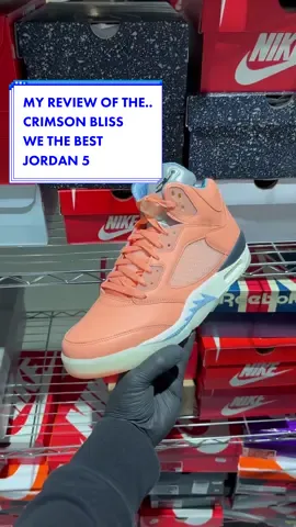 MY REVIEW OF THE CRIMSON BLISS  WE THE BEST JORDAN 5 #fyp #sneakersaddict #sneakernews #sneakerhead #review #unboxing #sneakers #sneakercollection #djkhaled #jordans 