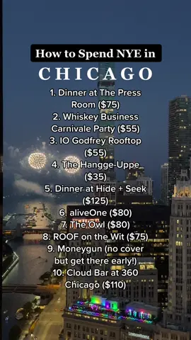 New Year’s Eve in Chicago ideas #chicago #chicagoliving #nye #newyears #chicagonightlife #chicagobarscene #chicagotiktok 