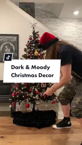Dark & Moody Christmas Decor 💀🎄 #diyhomedecor #christmasdecor #gothdecor #diyprojects #homedecor #christmascountdown #christmastiktok #santaclaus #rockinaroundthechristmastree 