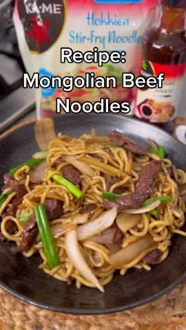 Whenever I’m strapped for time to make dinner, I love having ingredients ready in my pantry to make something quick and easy. @kame_brand fresh cooked noodles and sauces are the perfect pantry staple that you can conveniently find at your local grocery stores! Their oyster and hoisin sauces are ready to use and KA-ME noodles cook up in just a few minutes and make for simple and tasty Asian inspired dishes. What dish would you create using @KAME_brand ingredients? Let me know in the comments!  #ad #AsianMadeEasy #cookwithKAME #DimSumdays #homemade ➡️ Recipe: Mongolian Beef Noodles Servings 3 to 4– * 1 package of KA-ME Hokkien Stir-Fry Noodles * 1/2 lb flank steak, cut against the grain into 1 inch slices * 1 medium onion, sliced  * 2 inch piece ginger, peeled and I’m roughly sliced  * 4 green onions, 2 inch pieces  * Cooking oil KO Marinade — * 2 tbsp KA-ME oyster sauce  * 1 tbsp KA-ME hoisin sauce  * 1 tbsp soy sauce  * 1/2 tbsp brown sugar  * 1/2 tsp black pepper  * 1/4 tsp baking soda  Stir Fry Sauce—  * 1/2 cup water  * 2 tbsp KA-ME oyster sauce  * 1 tbsp KA-ME hoisin sauce  * 1/2 tbsp soy sauce  * 1/2 tbsp brown sugar  * 1/2 tbsp corn starch  1. Mix together KA-ME oyster sauce and hoisin sauce, soy sauce, brown sugar, black pepper, and baking soda. Add beef and mix welll. Set aside and let it marinate while prepping the other ingredients. 2. Slice onions, ginger, and green onions. Set aside.  3. In a large pan, heat oil and stir fry ginger and onions until aromatic. Then add in marinated beef and cook through. Make a well in the center of the pan and add KA-ME Hokkien noodles. Add and stir fry sauce and toss well. 3-4 minutes.  4. Garnish with green onions gently toss once more. Serve while hot. Enjoy!  #noodles #stirfry #EasyRecipe #beef #mongolianbeef 