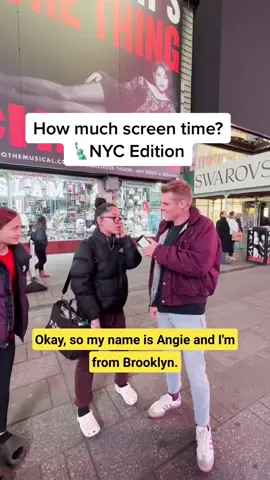 How much screen time? 🗽NYC edition #clearspace #screentime #manonthestreet #timesquare  
