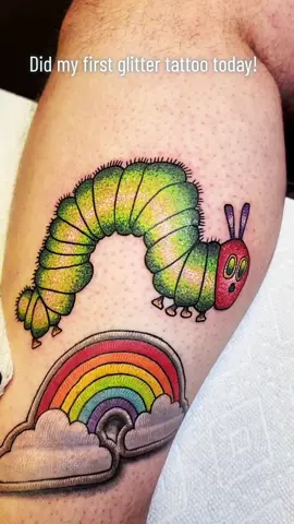 Got to do my first glitter tattoo today! what a gun style.  #glittertattoo #colortattoo #trendytattoo #shinytattoo #ladytattooer #ohiotattooer 