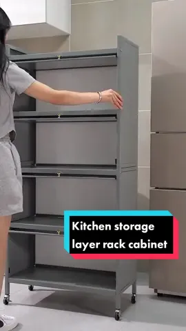 Kitchen storage rack with shelf pullout door cabinet. #fyp #shopeefinds #shopee #tiktokshop #lazada #kitchen #storage #tiktokshopbudol #foryoupage #foryou 