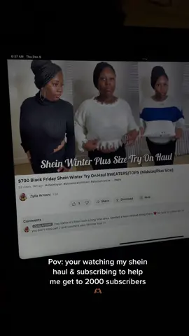 Hey babesss I just uploaded a huge plus size winter shein try on haul on my YouTube channel 💗 leave me a comment on the YouTube video of vour favorite look #sheinplussizetryon #wintersheinhaul #plussizewinterhaul @shein_official 