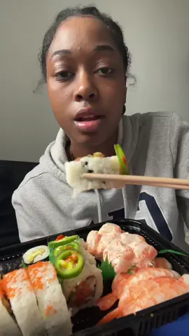 Sushi Mukbang part 1 #sushi #kayyeatss #FoodTok #eatwithme #foodies #mukbang 