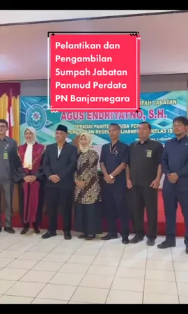 13/12/2022, Ibu Niken Rochayati, S.H., M.H. secara langsung melantik Bapak Agus Endriyatno, S.H. sebagai Panitera Muda Perdata PN Banjarnegara sebelumnya bertugas sebagai Panitera Muda Perdata PN Purbalingga. Dengan dilantiknya Bapak Agus sebagai Panitera Muda Perdata di PN Banjarnegara, harapannya akan membantu membawa PN Banjarnegara kearah yang lebih maju. #Banjarnegara #banjarnegarastory #indonesia #fyp #foryoupage 