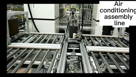 The outer unit of the air conditioner is automatically delivered to the halogen inspection room#assemblyline #productionline #factory #conveyer 