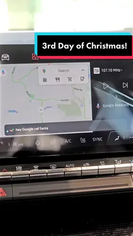 Can your car phone Santa 🎅? Day 3 of our 12 days of Toomey continues as we take a look at the festive features of the Renault Megane E-Tech.  Unfortunately, as can be expected at this time of year, Mr. Claus could not take our call!  #Toomey #RenaultMegane #EV #Christmas #Santa #HeyGoogle #fyp #🎄 #🎅 #ElectricCar #CarTok #chrismastok #12daysofchristmas 