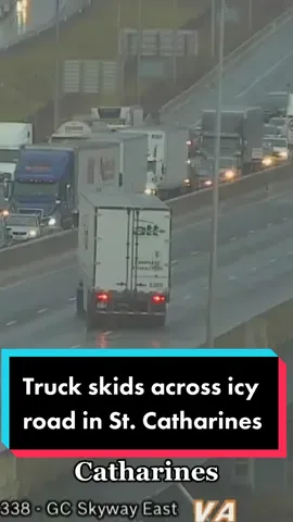 On the Garden City Skyway in St. Catharines Thursday morning, a truck can be seen slowly sliding across the icy road, unable to come to a stop.  A winter storm has hit southern Ontario with a mix of snow and freezing rain, causing traffic chaos throughout the region.  For more, go to CP24.com #cp24 #truck #icyroad #weather #weathernews #bridge #stcatherine #cold #ice #highways #roads #snow #freezingweather 