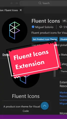 Obsessed with the Fluent Icons extension #vscode #programming #techtok #icons