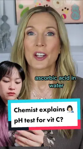 No hate to Angie (I love her videos) but pH isn't a good way to test if your vitamin C serum works #skincaretips  #skincarescience #vitaminC #ascorbicacid #skincarepH #pharmacology #antiagingskincare  #cosmeticchemist 