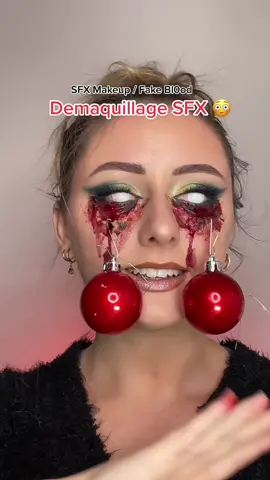 ⚠️Fake bl0od/SFX MAKEUP DEMAKEUP 🎄 #sfxmakeupremoval #sfxremoval #sfxmakeupartist #christmassfx #christmassfxmakeup 