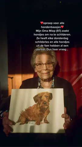 “Willen jullie je hond geschilderd, dan moet je bij mij zijn” Mijn Oma zoekt hondjes om na te schilderen 🥺❤️🫶🏾 #fyp #omamiep