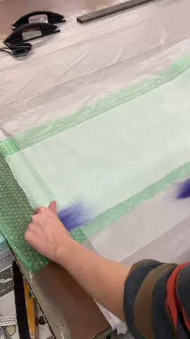 Nuno felting in the studio 😇 #wool #textile #nunofelting 
