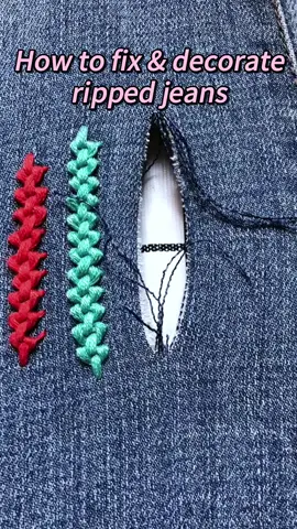 What if the jeans have a hole?😊 #howto#method#clothingtiktok#handstitch#stylehacks#fyp#