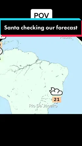 Santa checking our forecast #EduTok #LearnOnTikTok #Christmas #Weather #Snow #Santa #WhiteChristmas 
