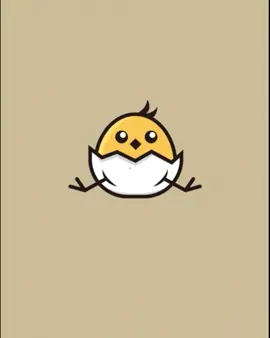 What a cute chick, out of the shell🐣, cartoon logo design #logodesign #logo