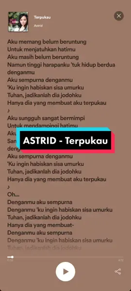 Astrid - terpukau  Yuk belanja hemat di sini @bodybetter.co  #MAKUKUBestGiftOfLove #spotifywrapped #TumbuhdanTangguh #fyp #spotifyonlyyou #spotify #DidYouYawn #SarimiIsi2LebihEnakBray #foryourpage #yearontiktok #benerserunya2022 #astridterpukau 