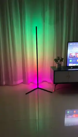 Set your home aglow with more than 300 multicolor effects and 16 million hues.This floor lamp is full of personality.If a lamp was going to blow your mind, this would be it. The RGB floor lamp has a modern minimalist design style, simple but special. The corner led floor lamp takes up minimal space and adds ambient light to your space. It perfectly matches most indoor space styles, also saves a lot of space.