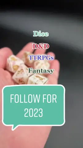 R u a fellow dnd nerd? follow me! How much can we grow our dice community by 2023? 🎊 #dnd #dice #dicemaker #ttrpgs #fantasytok