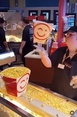 The popcorn god! #fyp #skills #movies #popcorn #butter 